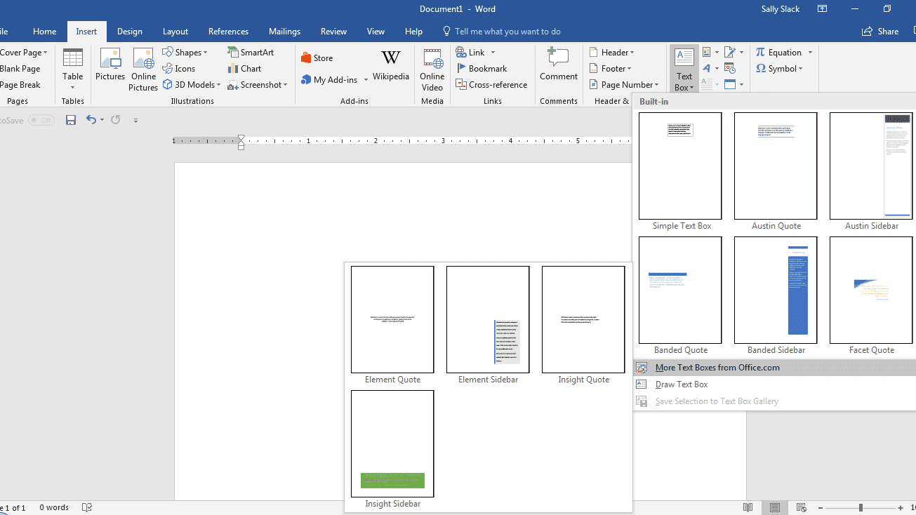 insert text box in word for mac
